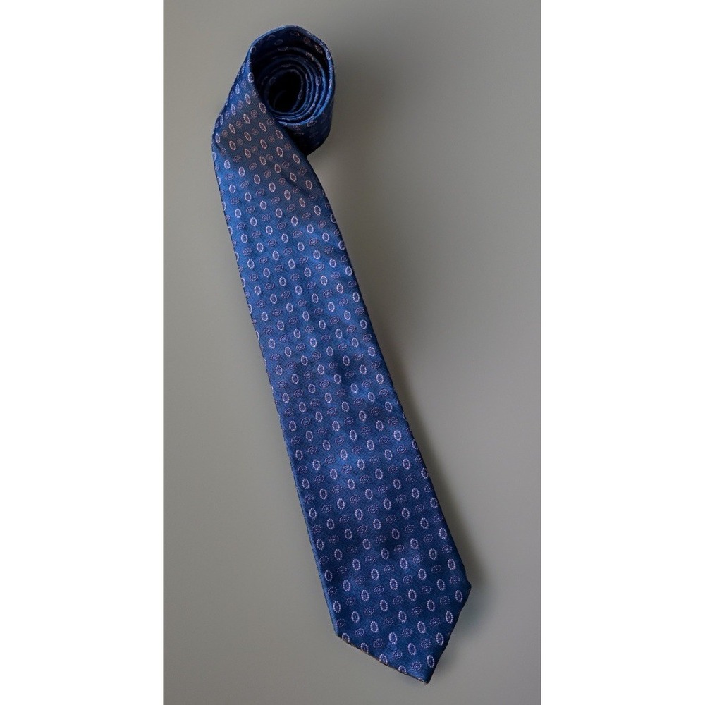 Brooks Brothers 346 Neckwear Tie Blue Pink Geometric Pattern USA 100% Silk JBHS